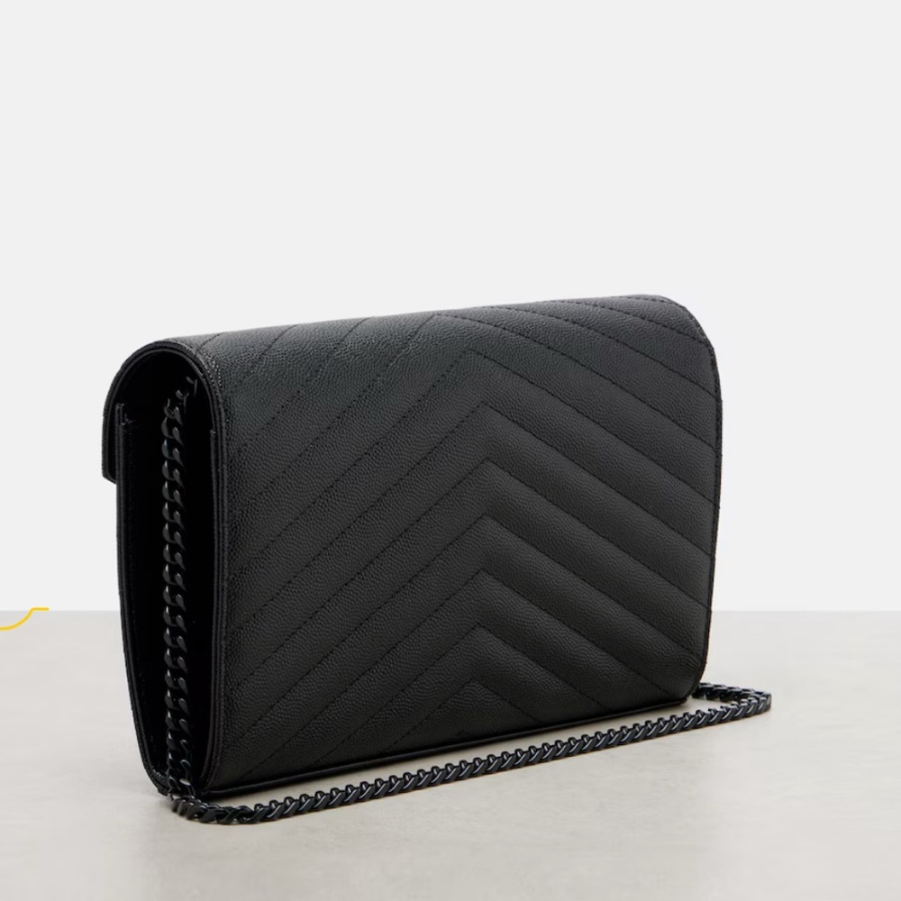 Rare Black on Black Yves Saint Laurent Wallet-On-Chain Medium Black on Black 🖤 - Picture 4 of 15